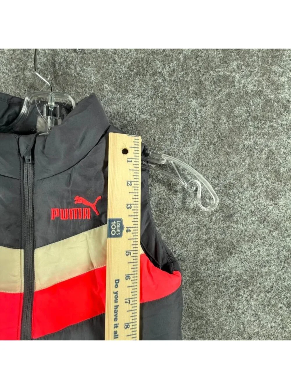 Puma Puffer‎ Vest Girls S Black Colorblock Full Zip Sleeveless Running Athletic